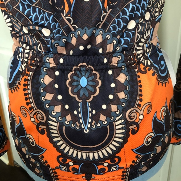 Paladin's Women's Medium Orange Mandala Full Zip Cycling Jersey - Picture 5 of 5